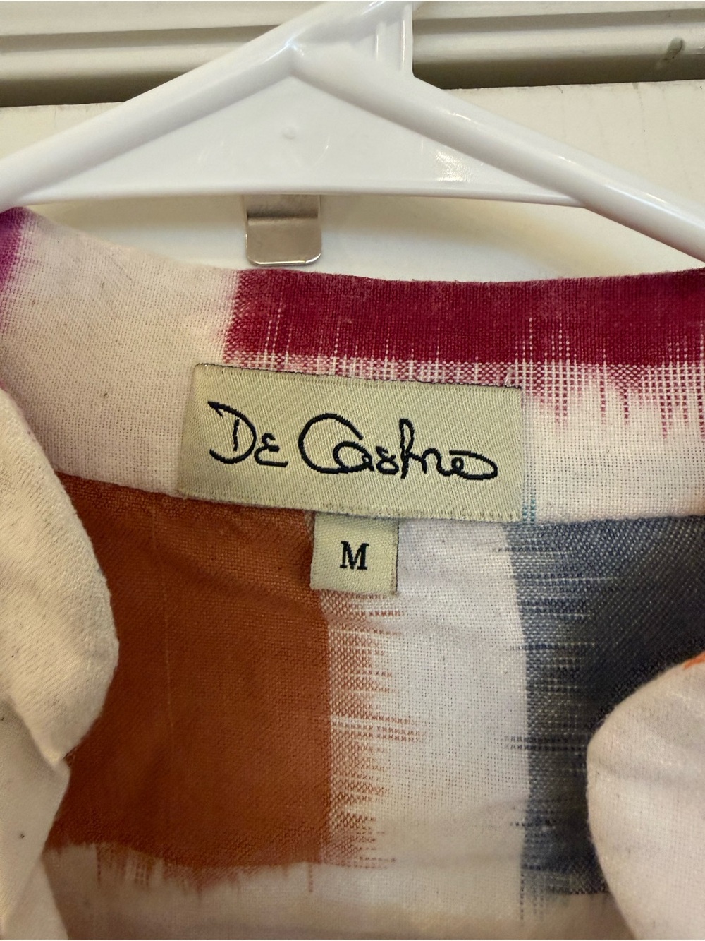De Castro Tuckernuck Rainbow Color Block Parampara Shirt Blouse Top Sleeve sz M - Picture 7 of 7